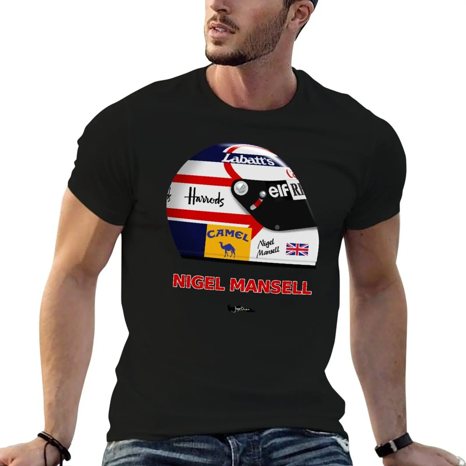 Nigel Mansell 1992 crash helmet. T-Shirt t shirt men 100% cotton luxury brand man t shirt designer T-Shirt
Nigel Mansell 1992 crash helmet. T-Shirt t shirt men 100% cotton luxury brand man t shirt designer T-Shirt