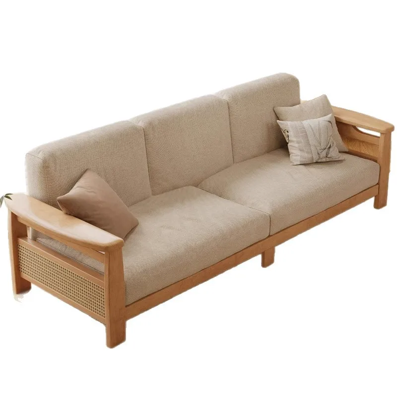 Solid wood sofa living room three-person straight row sitting area reception Chinese rattan woven wooden fabric sofa
Solid wood sofa living room three-person straight row sitting area reception Chinese rattan woven wooden fabric sofa