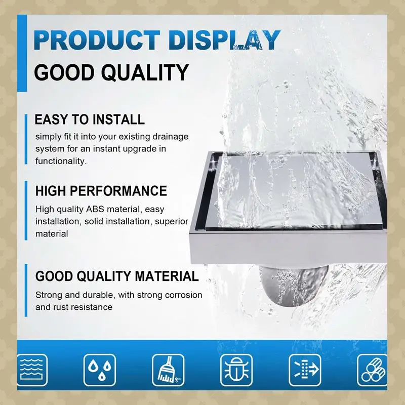 AB45 Погружной слив для пола в ванной комнате Большой объем Крышка слива в пол для ванны Душ Инкрустированная плитка Дезодорант Слив в пол B
AB45 Погружной слив для пола в ванной комнате Большой объем Крышка слива в пол для ванны Душ Инкрустированная плитка Дезодорант Слив в пол B