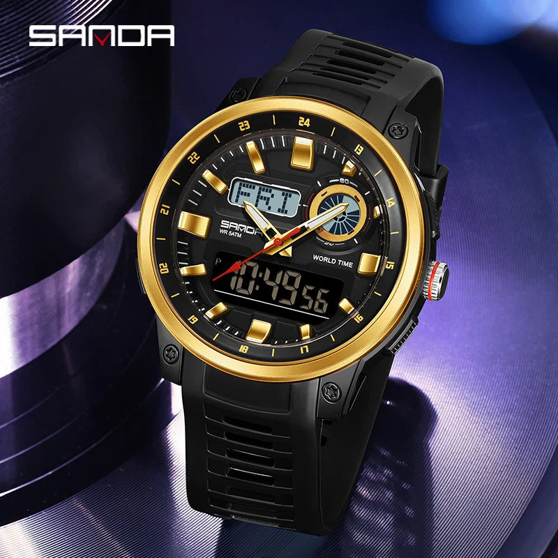 SANDA 3389 Men Electronic Quartz Wristwatch Dual Display Luminous Alarm Clock Calendar Waterproof Multifunction Watches for Man
SANDA 3389 Men Electronic Quartz Wristwatch Dual Display Luminous Alarm Clock Calendar Waterproof Multifunction Watches for Man