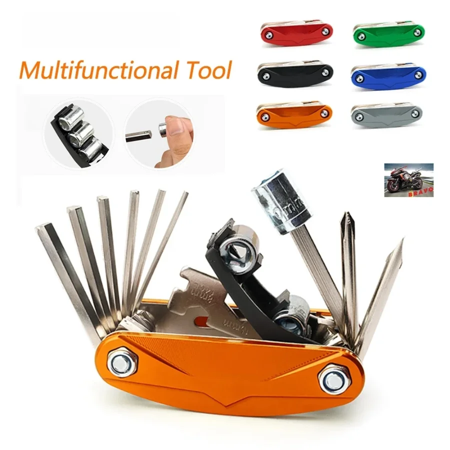 Universal Motorcycle Repair Tool Kit Multifunctional Folding Wrench Set Portable Tire Repair Tools for Motor bike Maintenance
Universal Motorcycle Repair Tool Kit Multifunctional Folding Wrench Set Portable Tire Repair Tools for Motor bike Maintenance