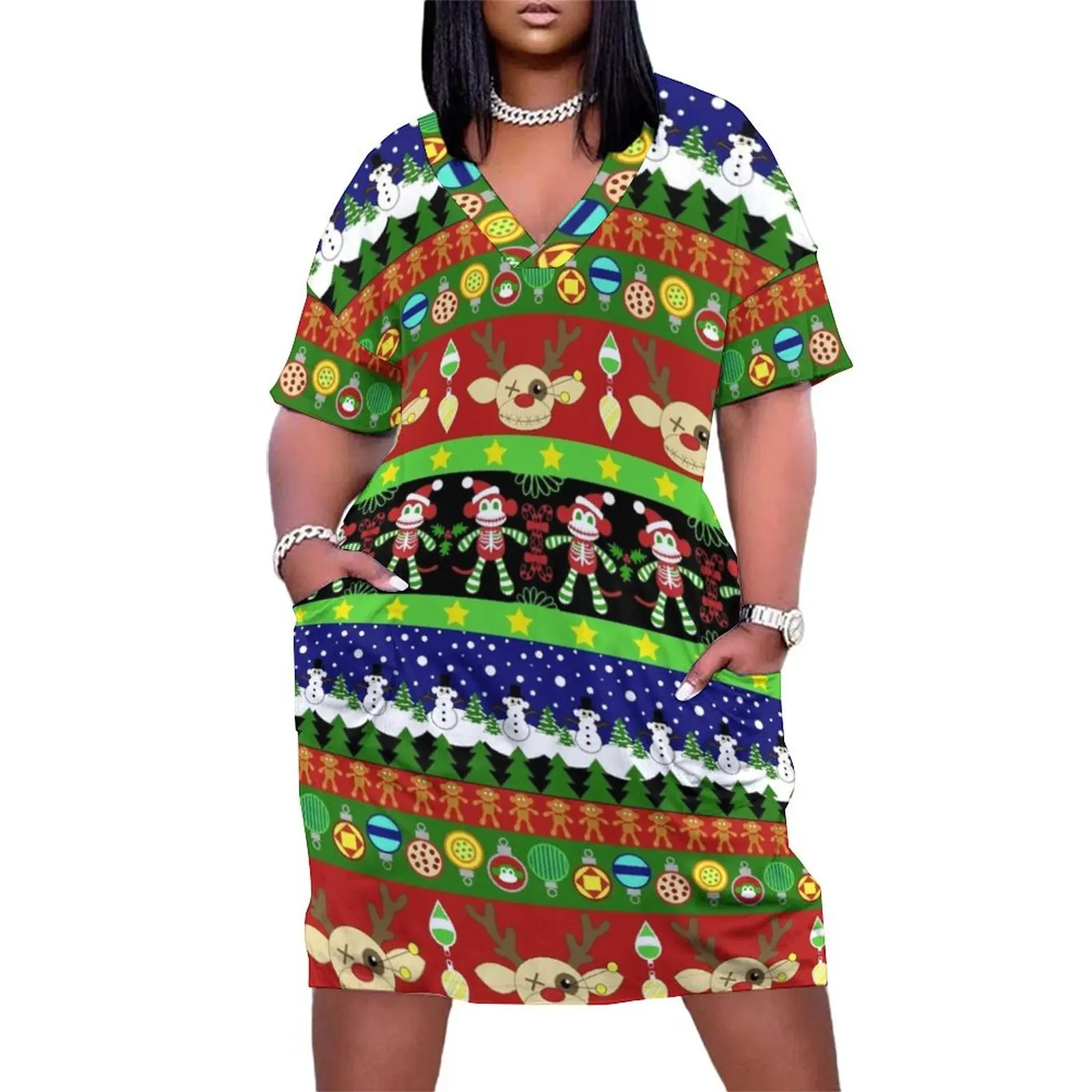Ugly Macabre Christmas Sweater Loose Pocket Dress dresses for woman prom dress
Ugly Macabre Christmas Sweater Loose Pocket Dress dresses for woman prom dress