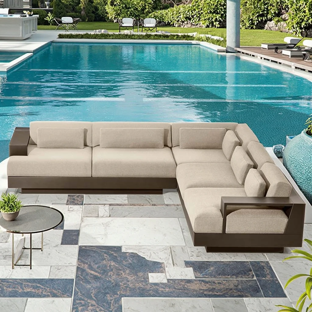 Waterproof Outdoor Furniture Garden Sofa Aluminum Frame Sectional Outdoor Sofa Set for Patio Courtyard & Hotel Terrace Furniture
Waterproof Outdoor Furniture Garden Sofa Aluminum Frame Sectional Outdoor Sofa Set for Patio Courtyard & Hotel Terrace Furniture
