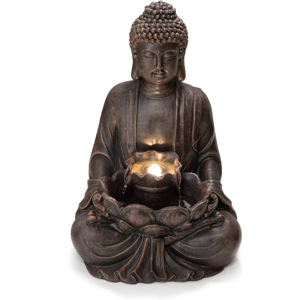 Buddha Statue 28" H, Outdoor Buddha Large Statue Zen Style Buddha Fountian with LED Light & Pump Polyresin Outdoor Floor Freest 
Buddha Statue 28" H, Outdoor Buddha Large Statue Zen Style Buddha Fountian with LED Light & Pump Polyresin Outdoor Floor Freest