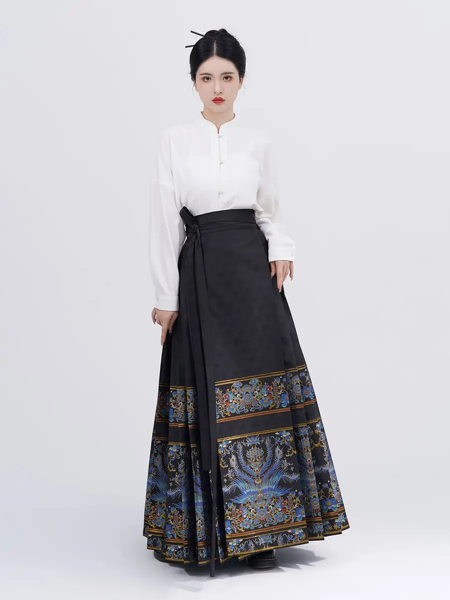 Yourqipao Chinese Embroidery Hanfu Dresses Suit Cross Collar Blouse Black Pearl Horse Face Skirt Improved Original Modern Hanfu
Yourqipao Chinese Embroidery Hanfu Dresses Suit Cross Collar Blouse Black Pearl Horse Face Skirt Improved Original Modern Hanfu