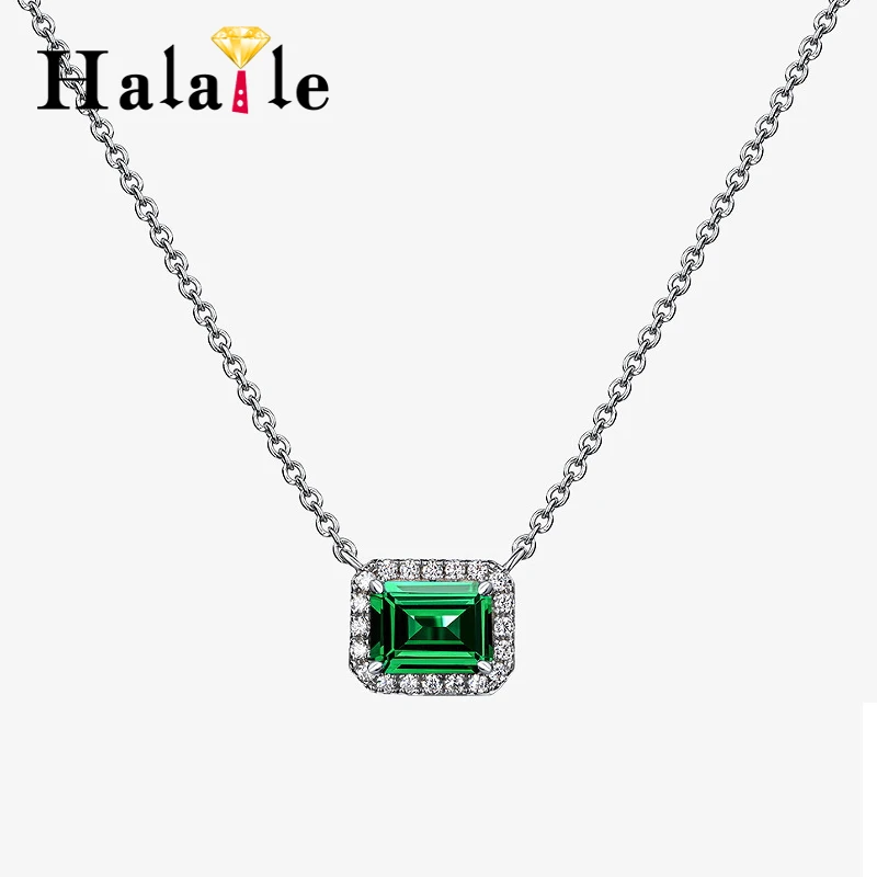 Halaile S925 Sterling Silver Cultivated Emerald with Certificate Pendant Necklace Fine Jewelry Neck Chain Trendy Gift for Women
Halaile S925 Sterling Silver Cultivated Emerald with Certificate Pendant Necklace Fine Jewelry Neck Chain Trendy Gift for Women