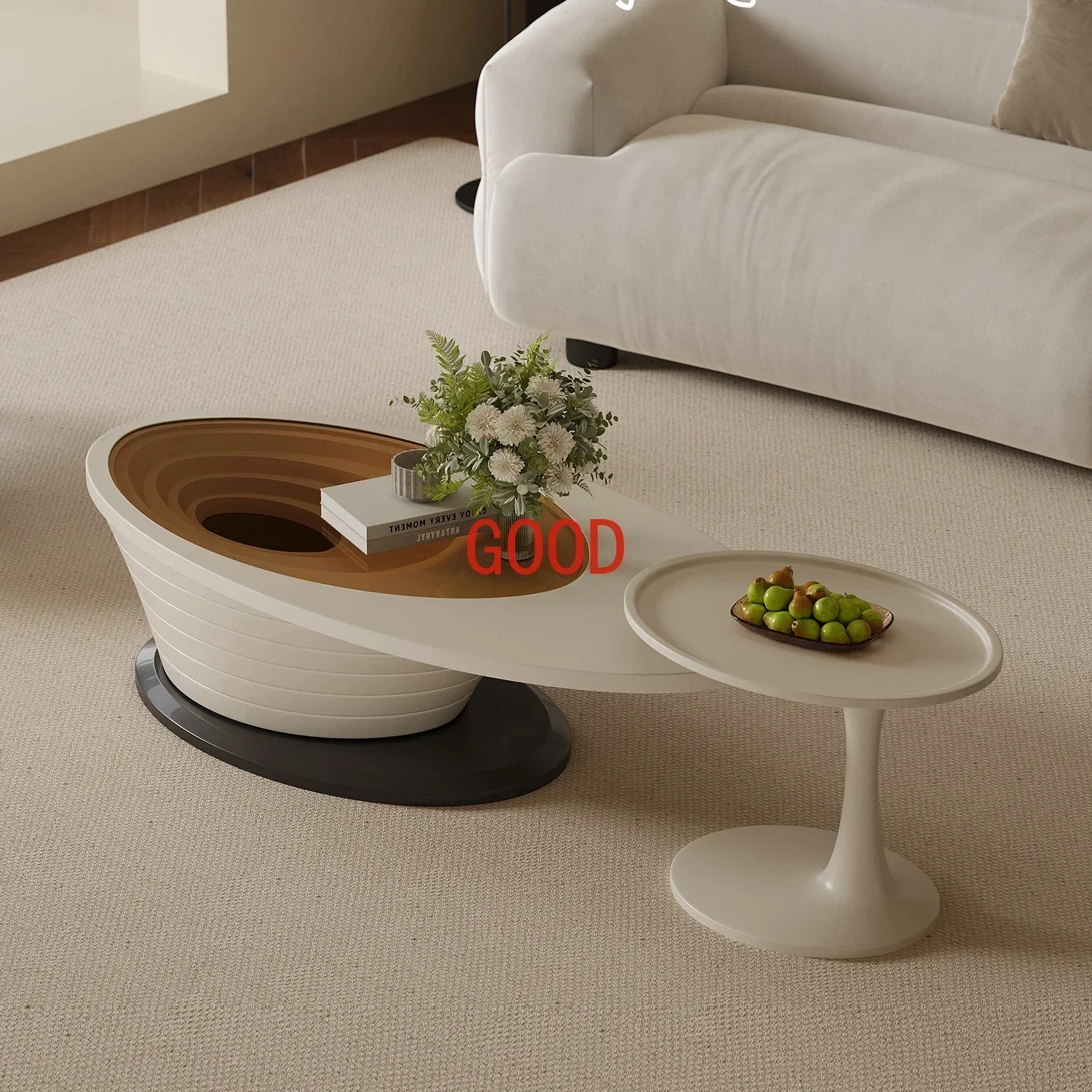 Бытовой светильник, роскошный современный минималистский дизайнерский высококачественный овальный стеклянный чайный столик 
Бытовой светильник, роскошный современный минималистский дизайнерский высококачественный овальный стеклянный чайный столик