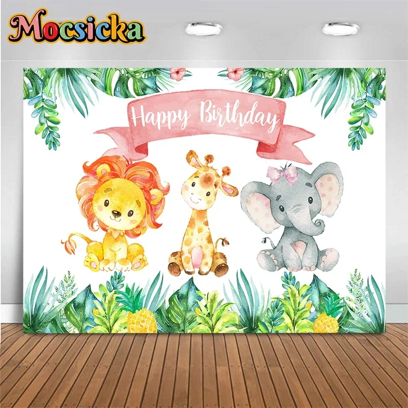 Mocsicka Happy Birthday Party Decoration Photography Background Giraffe Elephant Lion Pineapple Props Backdrop Studio Photobooth
Mocsicka Happy Birthday Party Decoration Photography Background Giraffe Elephant Lion Pineapple Props Backdrop Studio Photobooth