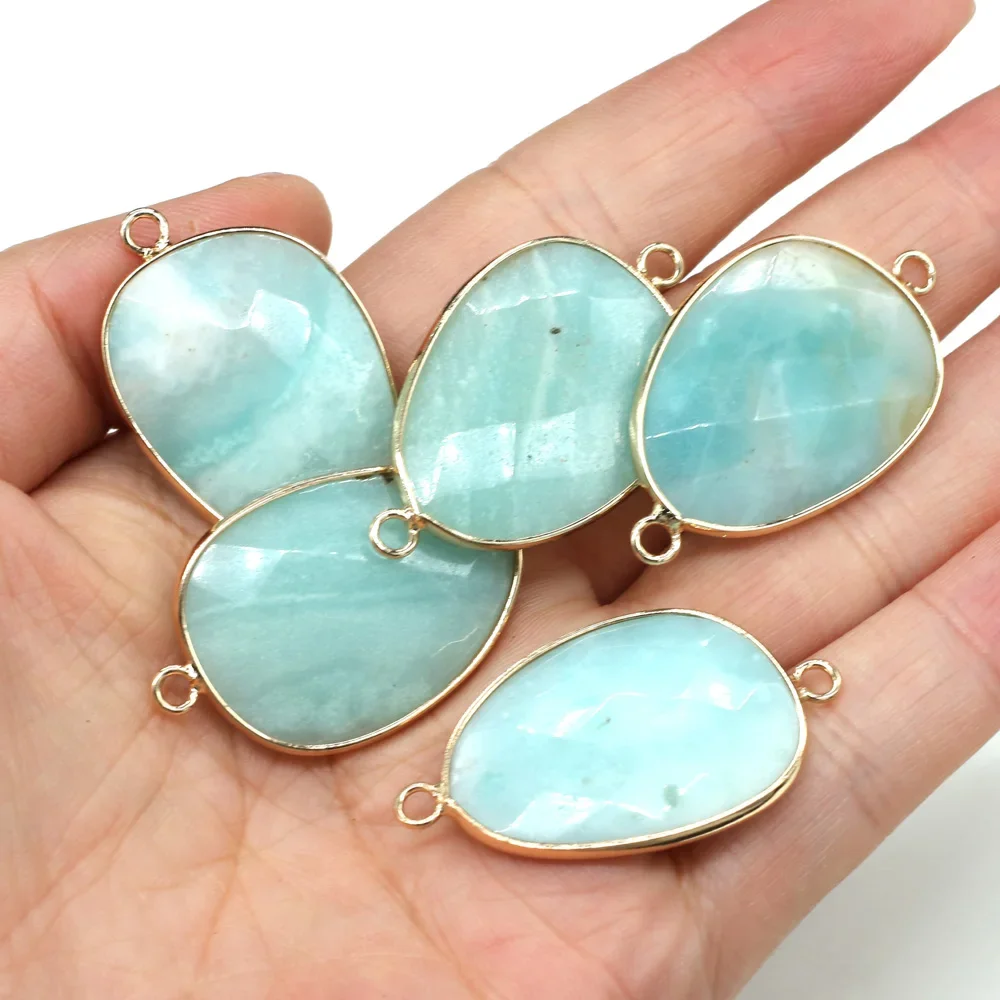 Natural stone drop-shaped Pendants lapis lazuli double hole connector for Jewelry Making DIY necklace Bracelets accessories
Natural stone drop-shaped Pendants lapis lazuli double hole connector for Jewelry Making DIY necklace Bracelets accessories