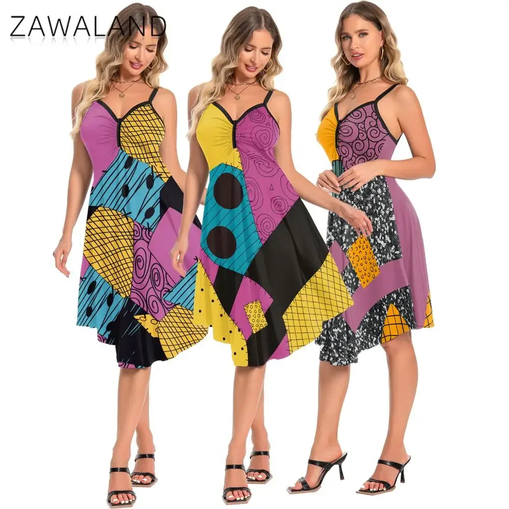Zawaland Halloween Woman Movie Sally Dresses Zombie Bride Cosplay Costume V-Neck Strap Lady Sexy Dress Patchwork Party Outfit
Zawaland Halloween Woman Movie Sally Dresses Zombie Bride Cosplay Costume V-Neck Strap Lady Sexy Dress Patchwork Party Outfit