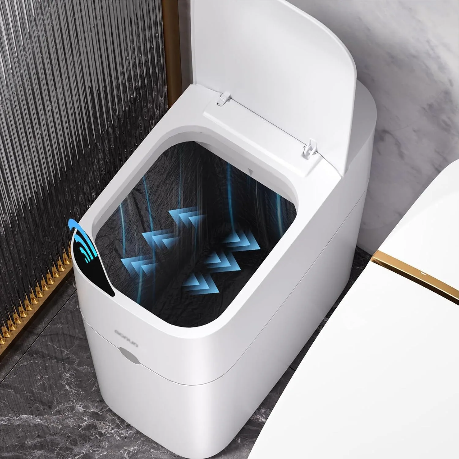 Automatic Trash Can with Motion Sensor for Bathroom, 3.5 Gallon Slim Smart Trash Bin for Bedroom Office White
Automatic Trash Can with Motion Sensor for Bathroom, 3.5 Gallon Slim Smart Trash Bin for Bedroom Office White