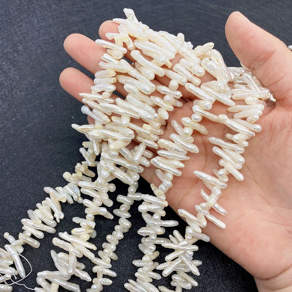 Natural Freshwater Pearls Toothpick Shape White Pearl Beads DIY Jewelry Making Elegant Jewelry Gifts for Women Size 3x10-5x20mm
Natural Freshwater Pearls Toothpick Shape White Pearl Beads DIY Jewelry Making Elegant Jewelry Gifts for Women Size 3x10-5x20mm
