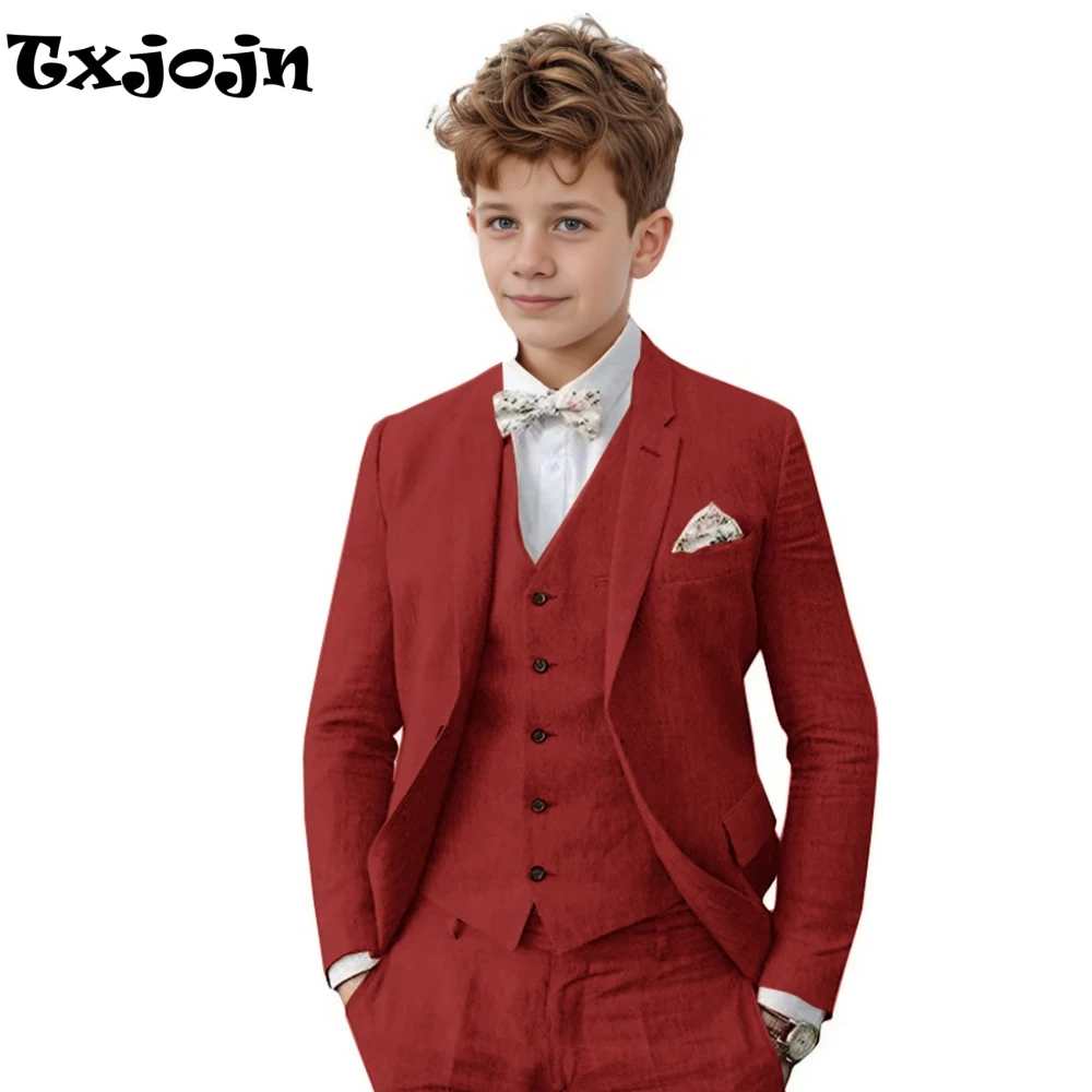 Breathable Linen Boys Suit Set 3 Pieces For Wedding Party,Notched Lapel Kids Suits Piano Performance Outfit Toddler 3-16Y
Breathable Linen Boys Suit Set 3 Pieces For Wedding Party,Notched Lapel Kids Suits Piano Performance Outfit Toddler 3-16Y