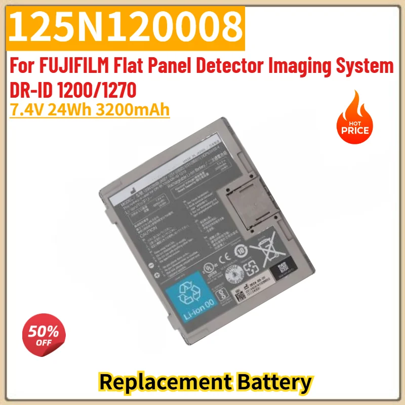 Brand New 125N120008 High Quality Battery 7.4V 24Wh 3200mAh for FUJIFILM Flat Panel Detector Imaging System DR-ID 1200/1270
Brand New 125N120008 High Quality Battery 7.4V 24Wh 3200mAh for FUJIFILM Flat Panel Detector Imaging System DR-ID 1200/1270