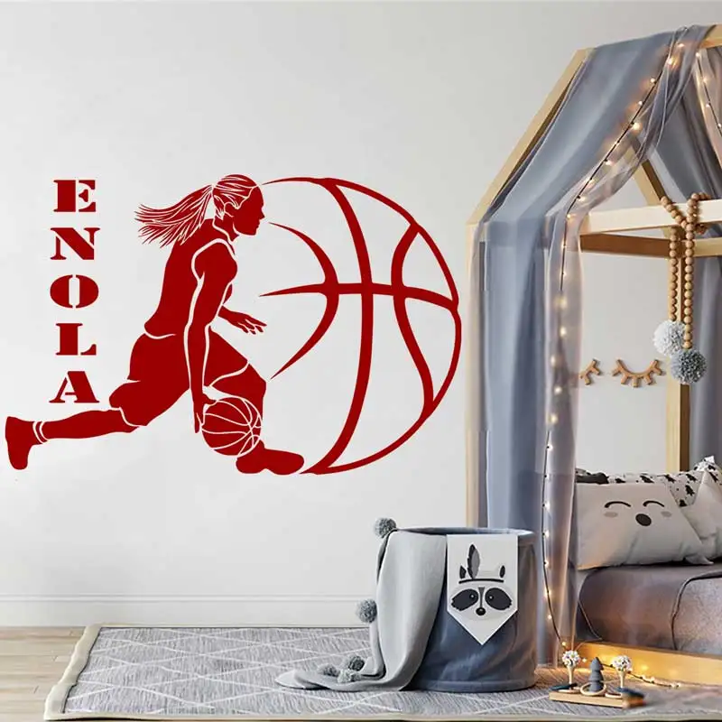Women's Basketball Player Wall Sticker Basketball Sport Athletic Games Kids Girl Room Bedroom Decor Vinyl Decal Gifts for Girls
Women's Basketball Player Wall Sticker Basketball Sport Athletic Games Kids Girl Room Bedroom Decor Vinyl Decal Gifts for Girls