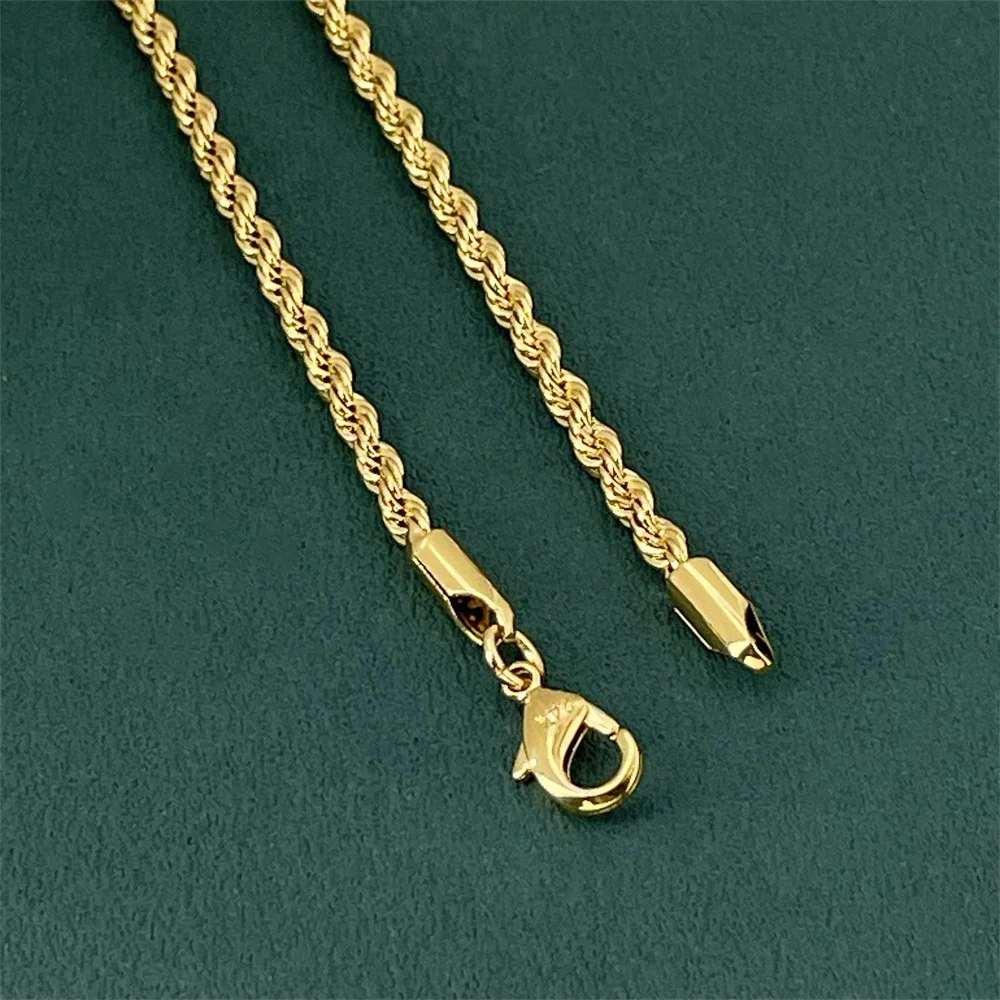 Luxury 24K 9999 Pure Gold real gold Men's and Women's 3MM Twist Rope Necklace 50cm 60cm 70cm Necklace
Luxury 24K 9999 Pure Gold real gold Men's and Women's 3MM Twist Rope Necklace 50cm 60cm 70cm Necklace