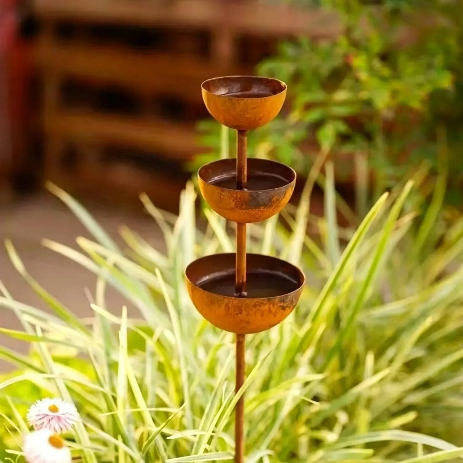 Rustic Bee Watering Station Sculptural Decoration Triple Bowl Pollinator Feeder 3-Tier Avian Bath Stake Multi-Tiered Waterer
Rustic Bee Watering Station Sculptural Decoration Triple Bowl Pollinator Feeder 3-Tier Avian Bath Stake Multi-Tiered Waterer