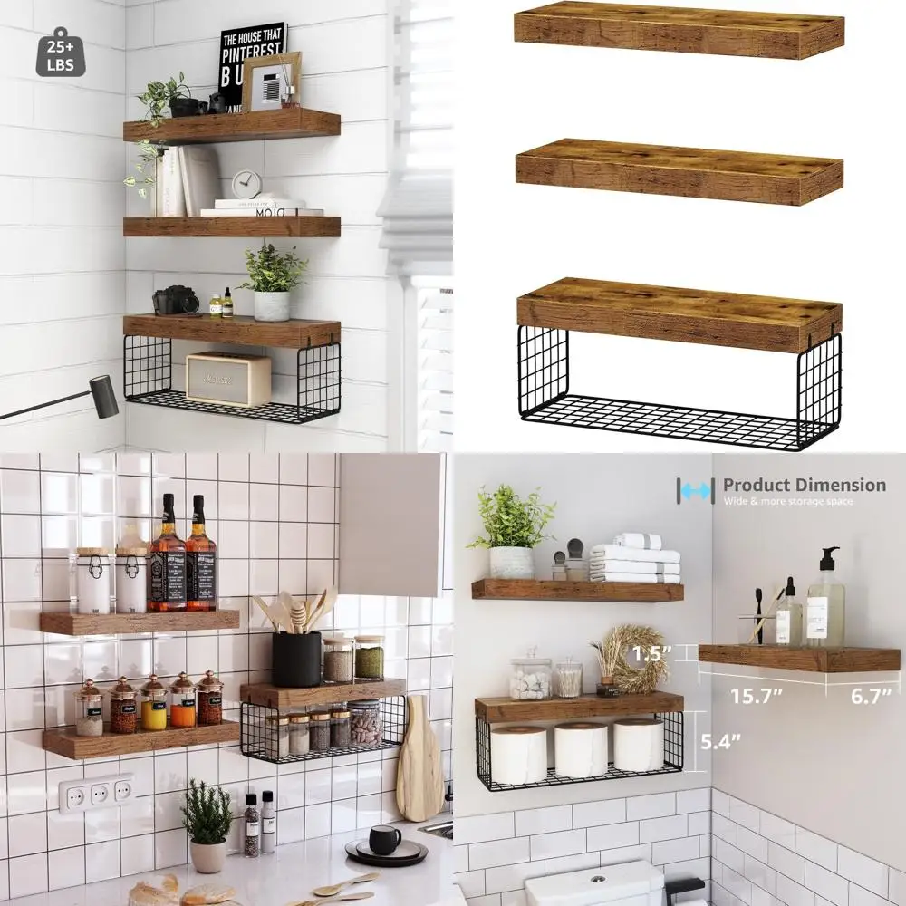 Настенные плавающие полки над унитазом, набор из 3 предметов, 16 стилей фермерского дома, коричневая отделка в деревенском стиле
Настенные плавающие полки над унитазом, набор из 3 предметов, 16 стилей фермерского дома, коричневая отделка в деревенском стиле