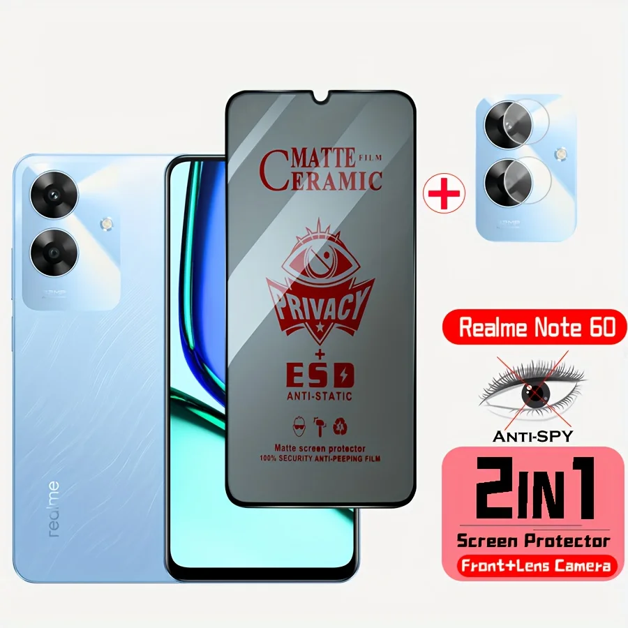 (2 in 1) Realme Note 60 Ceramic Tempered Glass for Realme Note 60 Camera Lens + Privacy Screen Protector
(2 in 1) Realme Note 60 Ceramic Tempered Glass for Realme Note 60 Camera Lens + Privacy Screen Protector