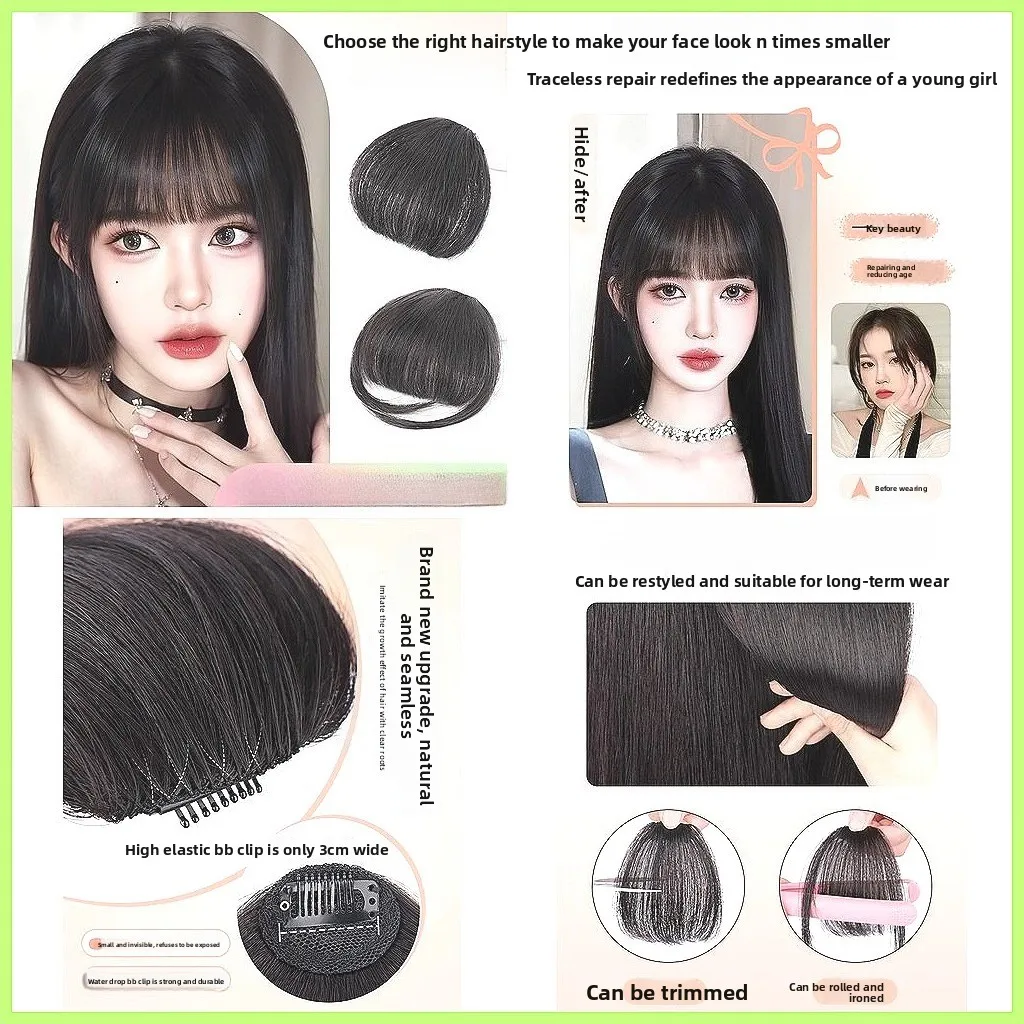 Natural Bangs Wig for Women, Real Hair Fringe Clip-on, Airy & Straight Full Forehead False Hair Piece
Natural Bangs Wig for Women, Real Hair Fringe Clip-on, Airy & Straight Full Forehead False Hair Piece