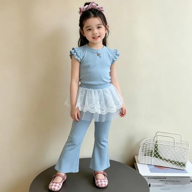 Girls Set 2026 New Summer Girls Flying Sleeve Tshirt Clothes Baby Fake Two Piece Skirt Pants Childrens Two Piece Set
Girls Set 2026 New Summer Girls Flying Sleeve Tshirt Clothes Baby Fake Two Piece Skirt Pants Childrens Two Piece Set