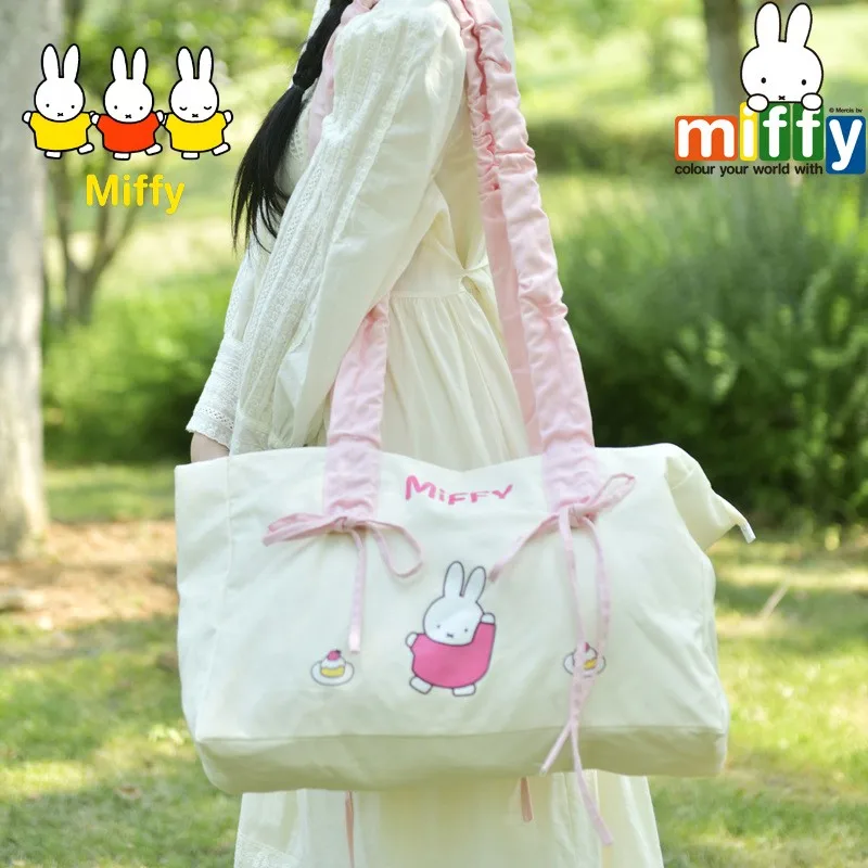 Kawaii Anime Miffy Rabbit Tote Bag Hard Work Drawstring Pleated Shoulder Strap Large Capacity Cute Single-shoulder Bag for Women
Kawaii Anime Miffy Rabbit Tote Bag Hard Work Drawstring Pleated Shoulder Strap Large Capacity Cute Single-shoulder Bag for Women