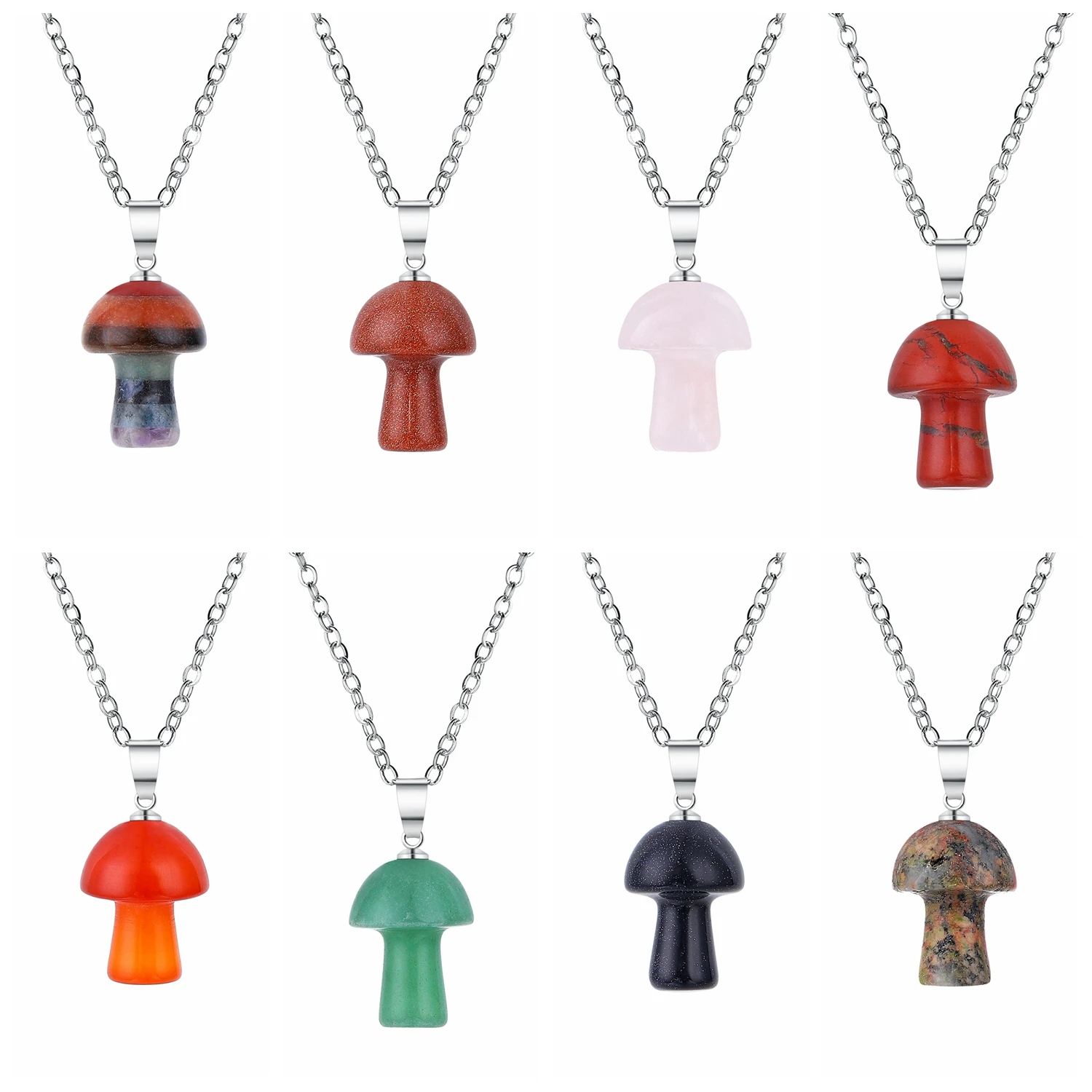 Mushroom Gemstone Necklace For Women Men Natural Healing Chakra Quartz Crystal Rock Charm Pendant Choker Jewelry
Mushroom Gemstone Necklace For Women Men Natural Healing Chakra Quartz Crystal Rock Charm Pendant Choker Jewelry