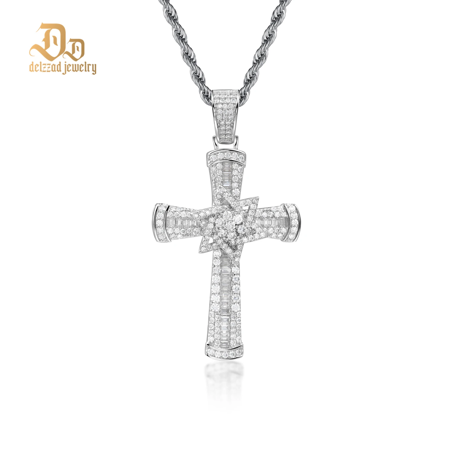 Delzzad Moissanite Raised Cross Pendant 100% S925 Sterling Silver Suitable for Girls High-end Shiny Jewelry Anniversary Party
Delzzad Moissanite Raised Cross Pendant 100% S925 Sterling Silver Suitable for Girls High-end Shiny Jewelry Anniversary Party