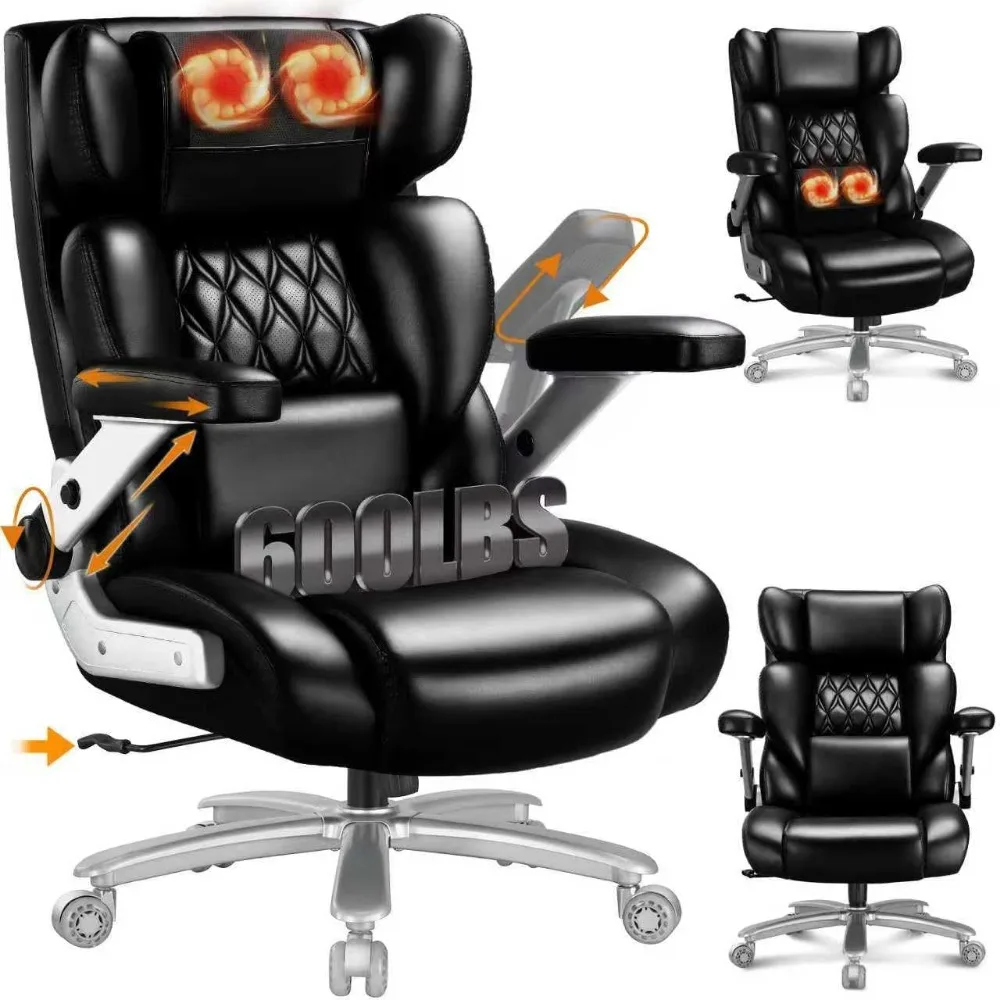 600lbs Big and Tall Office Chair with 3D Kneading Heated Massage&Two Soft Pillow,Comfy Heavy Duty Executive Office Desk Chair wi
600lbs Big and Tall Office Chair with 3D Kneading Heated Massage&Two Soft Pillow,Comfy Heavy Duty Executive Office Desk Chair wi