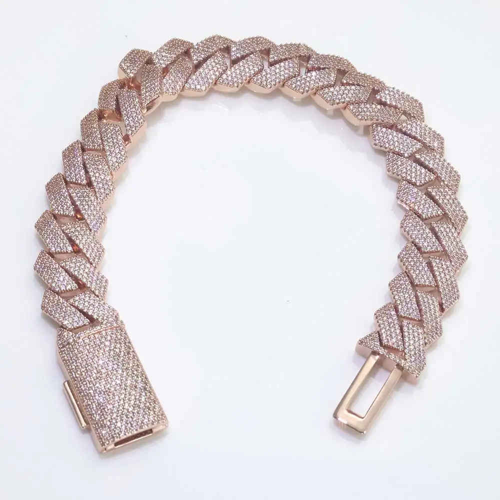 Rose Gold-Plated Women's Bracelet Hip Hop Cuban Chain 15mm 4 Rows Shining Cubic Zirconia Chain Men's Festival Jewelry
Rose Gold-Plated Women's Bracelet Hip Hop Cuban Chain 15mm 4 Rows Shining Cubic Zirconia Chain Men's Festival Jewelry