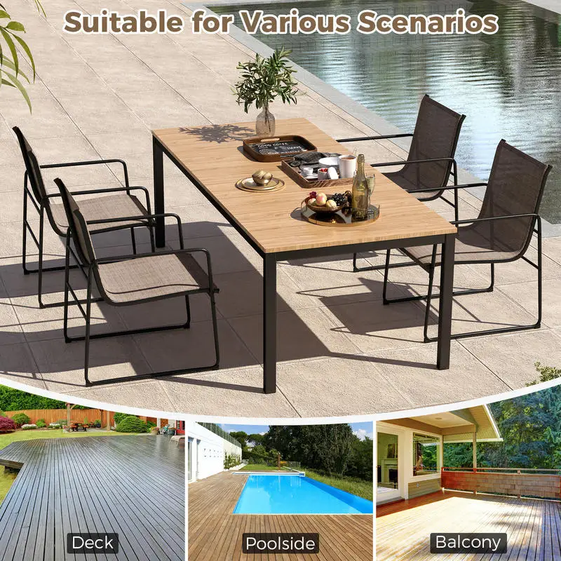 Outdoor Dining Chairs Set of 2 Patio Furniture Chair with Breathable Seat and Backrest-Brown
Outdoor Dining Chairs Set of 2 Patio Furniture Chair with Breathable Seat and Backrest-Brown