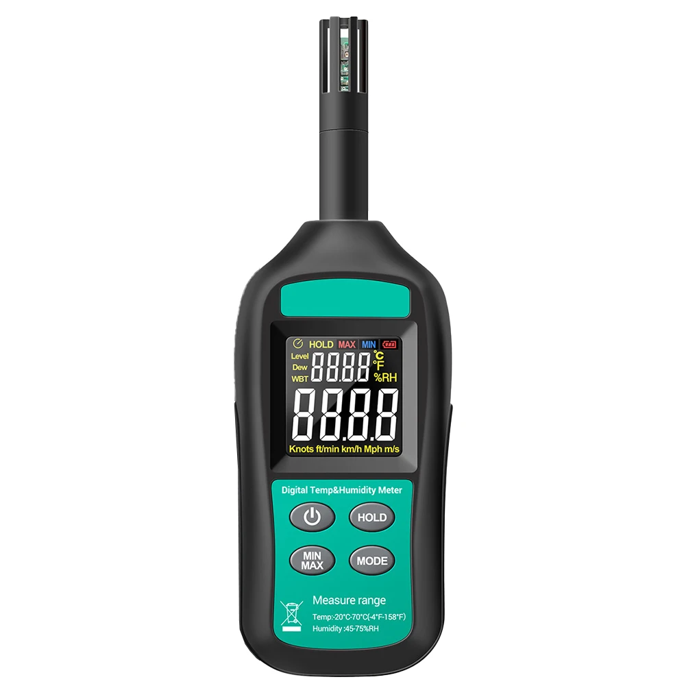 Handheld Air Gauge Humidity Gauge Tester LED Indicators Motor Rotation Direction No Contact Testing Reliable Testing
Handheld Air Gauge Humidity Gauge Tester LED Indicators Motor Rotation Direction No Contact Testing Reliable Testing
