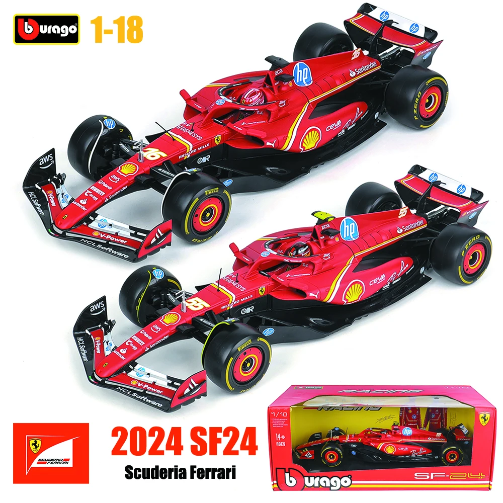 Bburago 1:18 New 2024 SF24 F1 Racing #16 Charles Leclerc #55 Carlos Sainz Static Car Model Vehicles Formula 1 Alloy Toy Vehicle
Bburago 1:18 New 2024 SF24 F1 Racing #16 Charles Leclerc #55 Carlos Sainz Static Car Model Vehicles Formula 1 Alloy Toy Vehicle