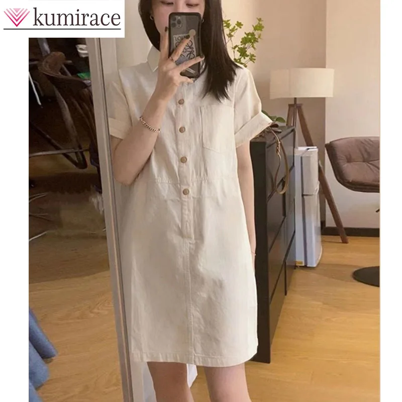 High End Small Workwear Polo Collar Short Sleeved Dress for Women, Summer Korean Gentle Style Shirt and Skirt Kawaii Clothes
High End Small Workwear Polo Collar Short Sleeved Dress for Women, Summer Korean Gentle Style Shirt and Skirt Kawaii Clothes