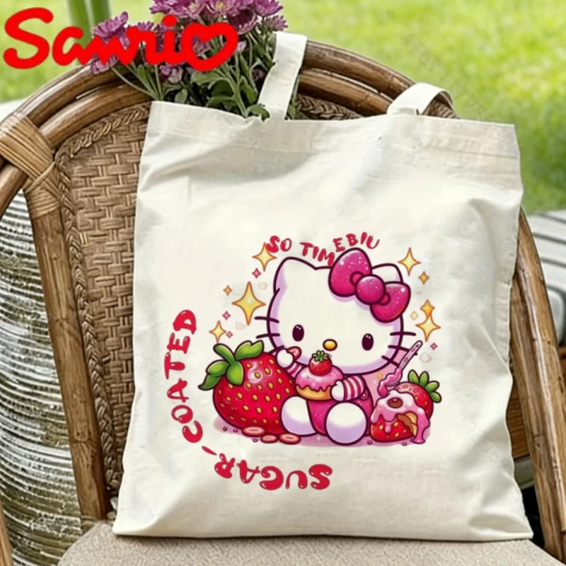 1PC Sanrio Hello Kitty Canvas Tote Bag Double-sided Strawberry Dessert Print Eco-friendly Reusable Shoulder Bag
1PC Sanrio Hello Kitty Canvas Tote Bag Double-sided Strawberry Dessert Print Eco-friendly Reusable Shoulder Bag