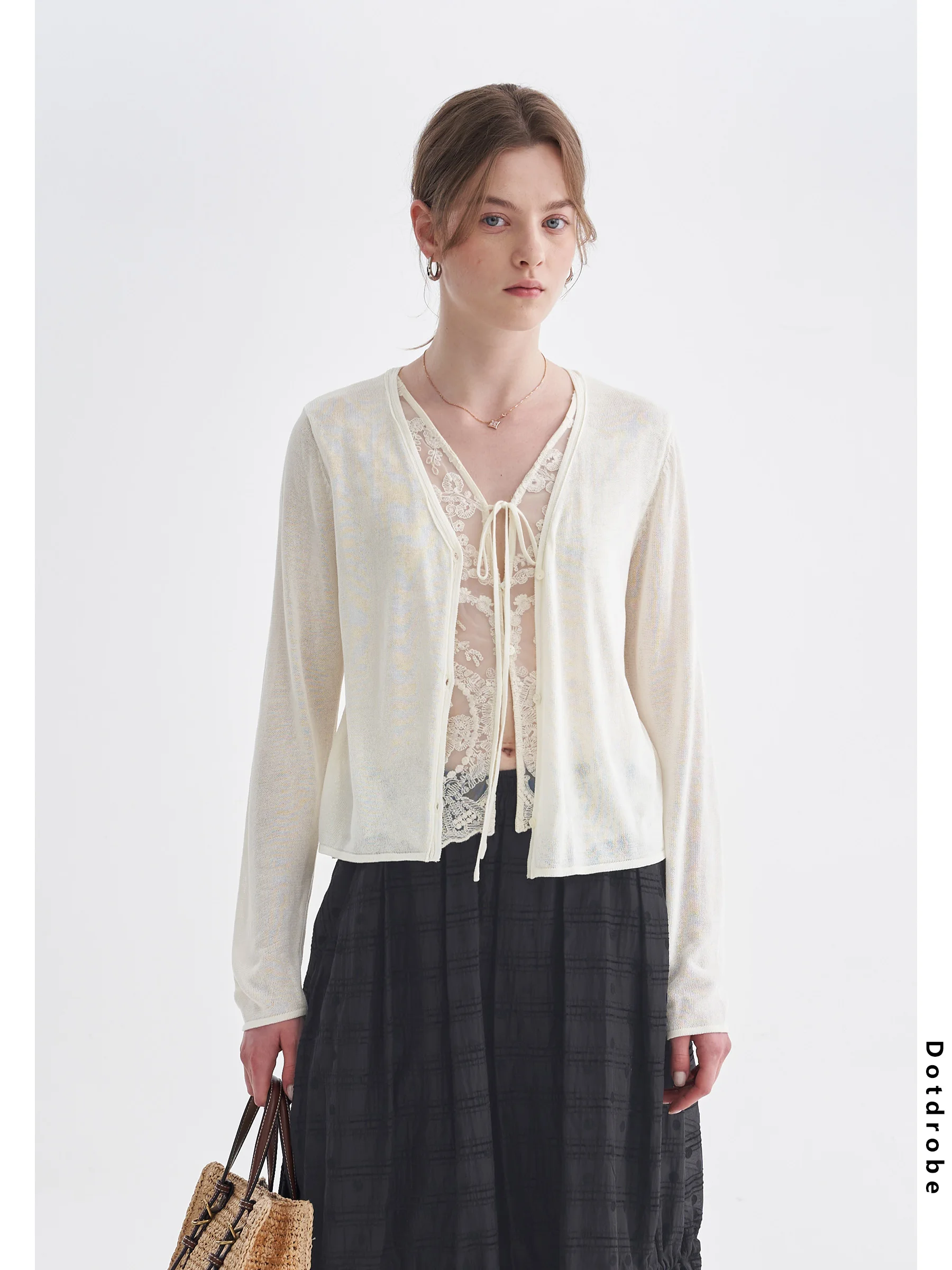 DotDrobe Women's Long Sleeve Knitted Open Cardigan Linen Lyocell Blend Hollow out Design Spring Summer New Style Short Length
DotDrobe Women's Long Sleeve Knitted Open Cardigan Linen Lyocell Blend Hollow out Design Spring Summer New Style Short Length