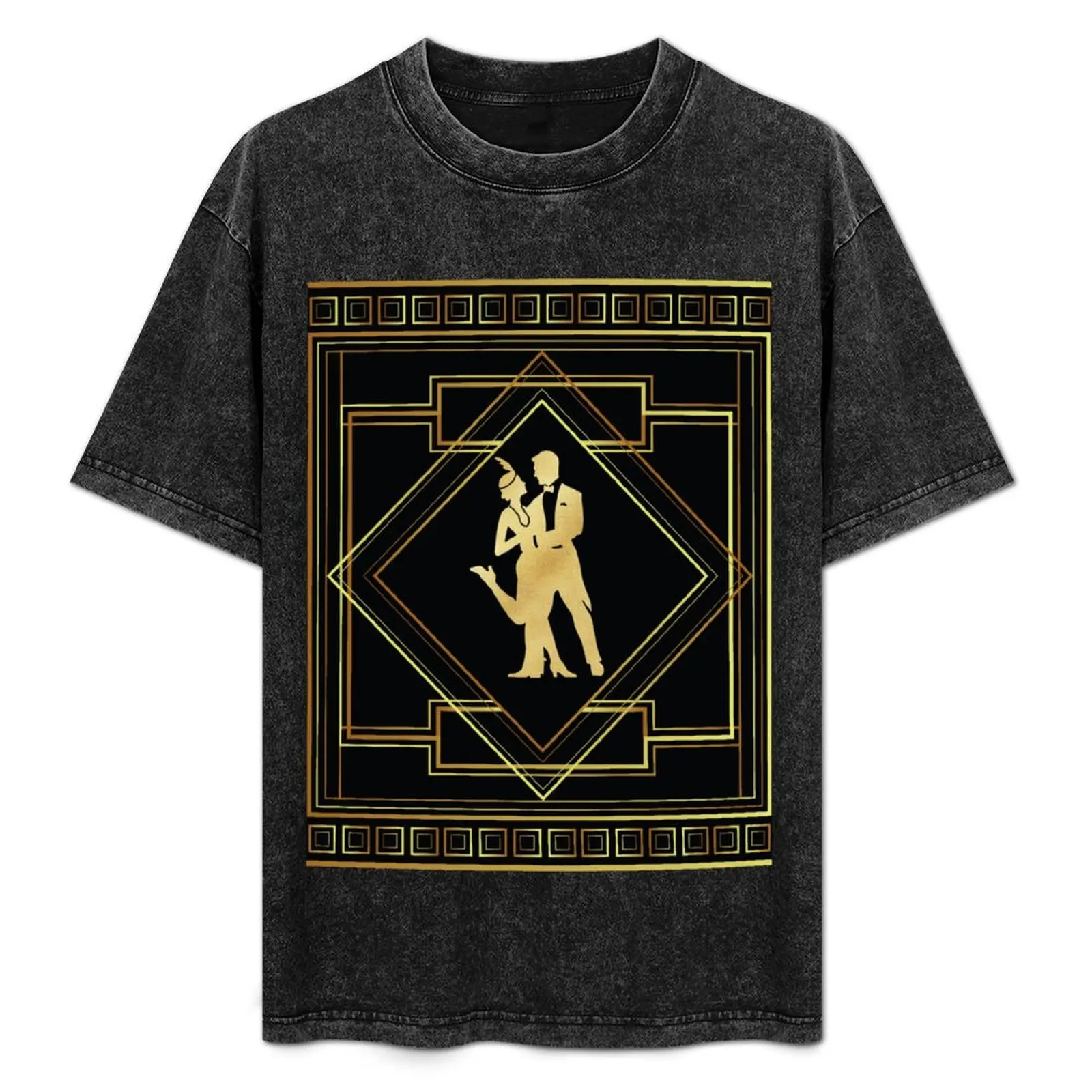 Art Deco Gatsby Style Flapper Couple T-Shirt Casual Loose Short Sleeve Tee for Men
Art Deco Gatsby Style Flapper Couple T-Shirt Casual Loose Short Sleeve Tee for Men