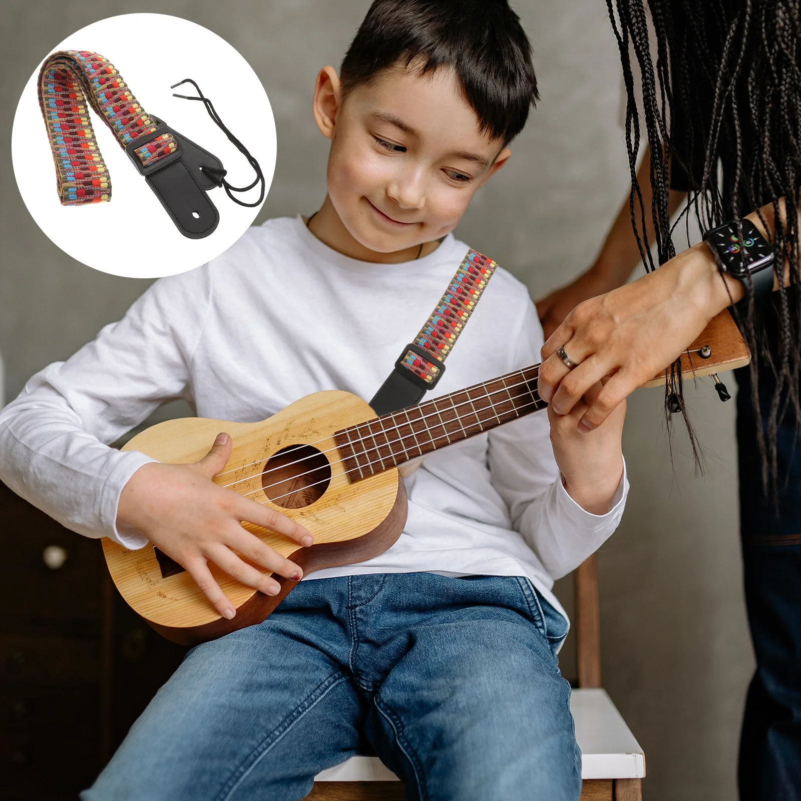 Adjustable Ukulele Strap Holder Printing Cotton Guitar Belt Comfortable Durable Premium Material Festival Birthday for Ukulele
Adjustable Ukulele Strap Holder Printing Cotton Guitar Belt Comfortable Durable Premium Material Festival Birthday for Ukulele