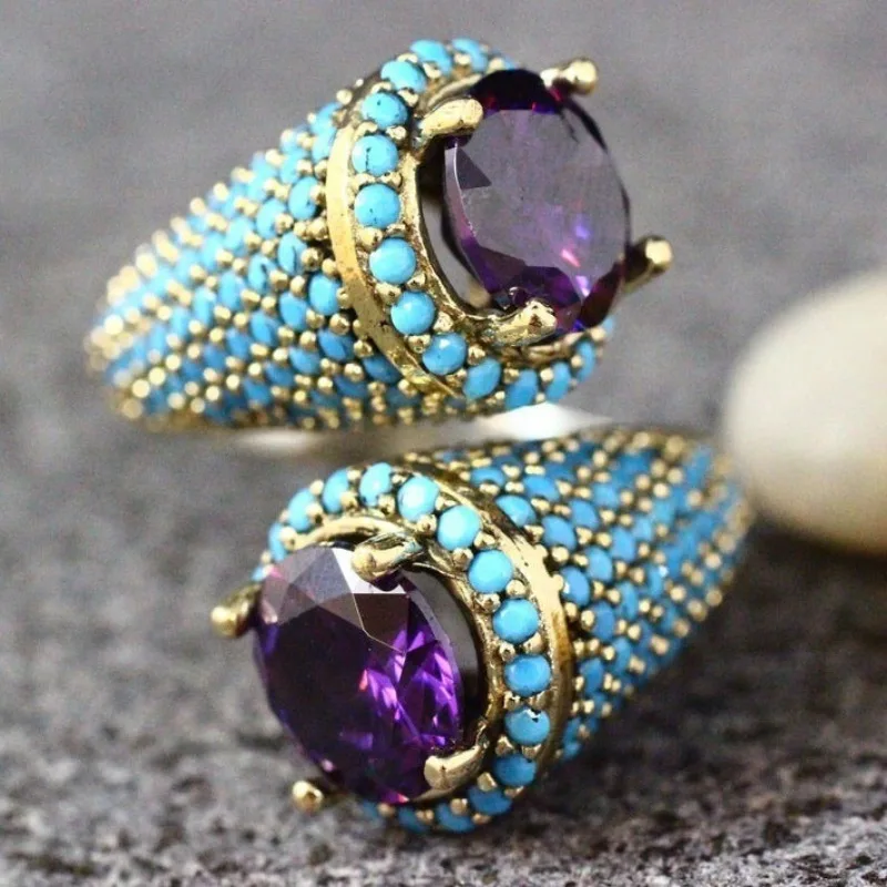 European and American new creative irregular shape purple zircon inlaid personalized versatile women's ring
European and American new creative irregular shape purple zircon inlaid personalized versatile women's ring
