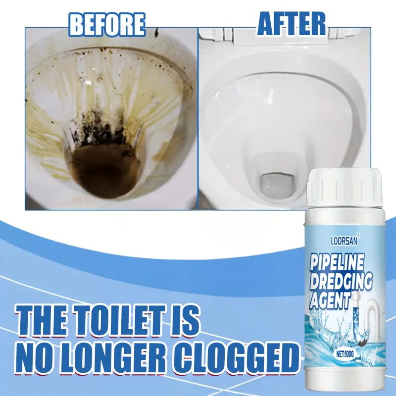 LOORSAN Pipeline Dredging Agent 100g - Instant Unblocking, Heavy Duty, Safe for Home Drains, Bathroom Cleaning Solution
LOORSAN Pipeline Dredging Agent 100g - Instant Unblocking, Heavy Duty, Safe for Home Drains, Bathroom Cleaning Solution