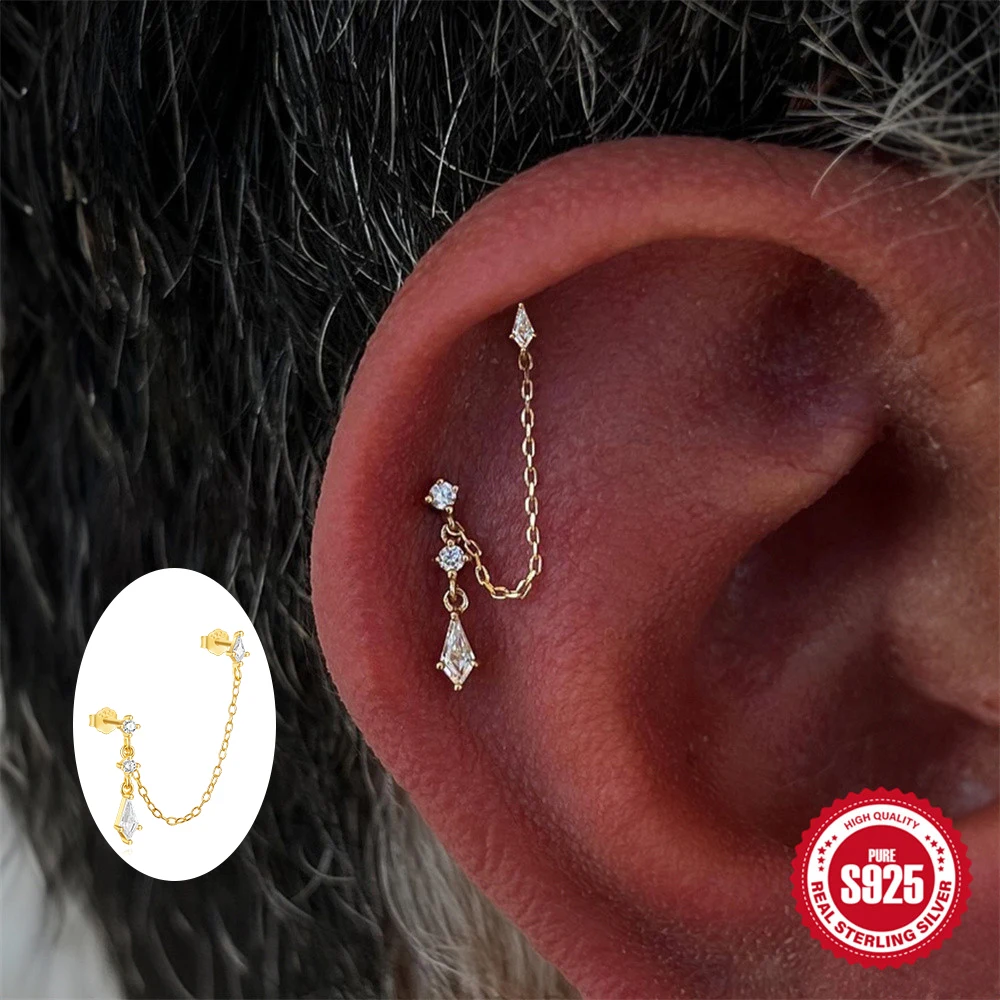 BOAKO 925 Sterling Silver Two Hole Kite Stone Charm Tassel For Woman Stud Earrings Wedding Women's Jewelry Gift
BOAKO 925 Sterling Silver Two Hole Kite Stone Charm Tassel For Woman Stud Earrings Wedding Women's Jewelry Gift