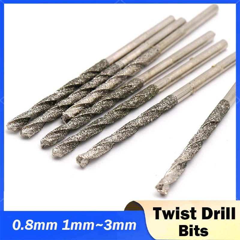 Diamond Coated Twist Drill Bits 0.8mm 1mm 1.2mm 1.5mm 1.8mm 2mm 2.5mm 3mm for Glass Jewellery Jade Straight Shank
Diamond Coated Twist Drill Bits 0.8mm 1mm 1.2mm 1.5mm 1.8mm 2mm 2.5mm 3mm for Glass Jewellery Jade Straight Shank