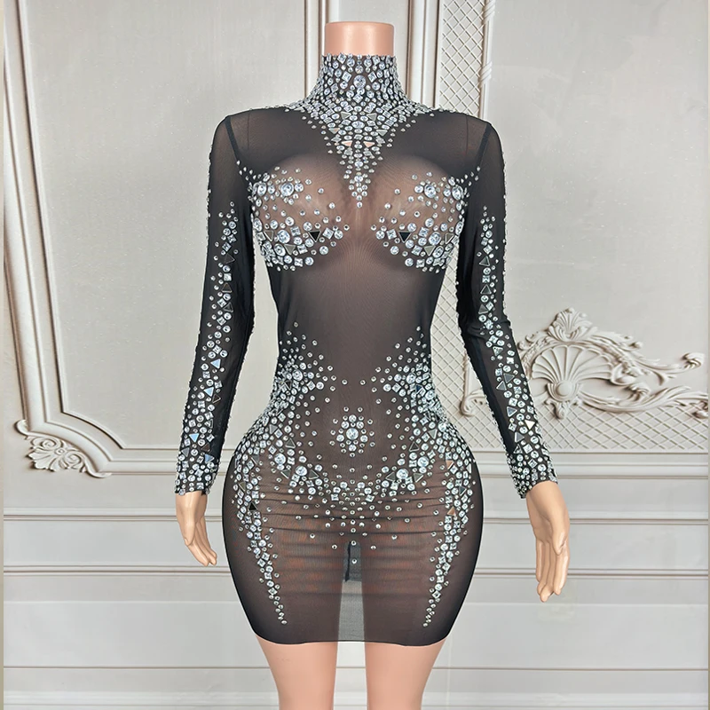 Black Rhinestone Dress Long Sleeve Women Stage Costume Nightclub Bar Singer Ds Performacne Clothing Birthday Party Dress VDL2236
Black Rhinestone Dress Long Sleeve Women Stage Costume Nightclub Bar Singer Ds Performacne Clothing Birthday Party Dress VDL2236
