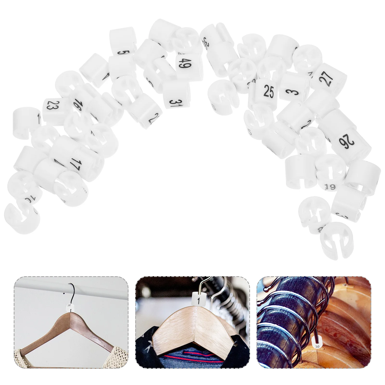 50 Pcs Hanger Size Buckle Cloth Coat Hangers Clothes Tags Clothing Markers Plastic
50 Pcs Hanger Size Buckle Cloth Coat Hangers Clothes Tags Clothing Markers Plastic