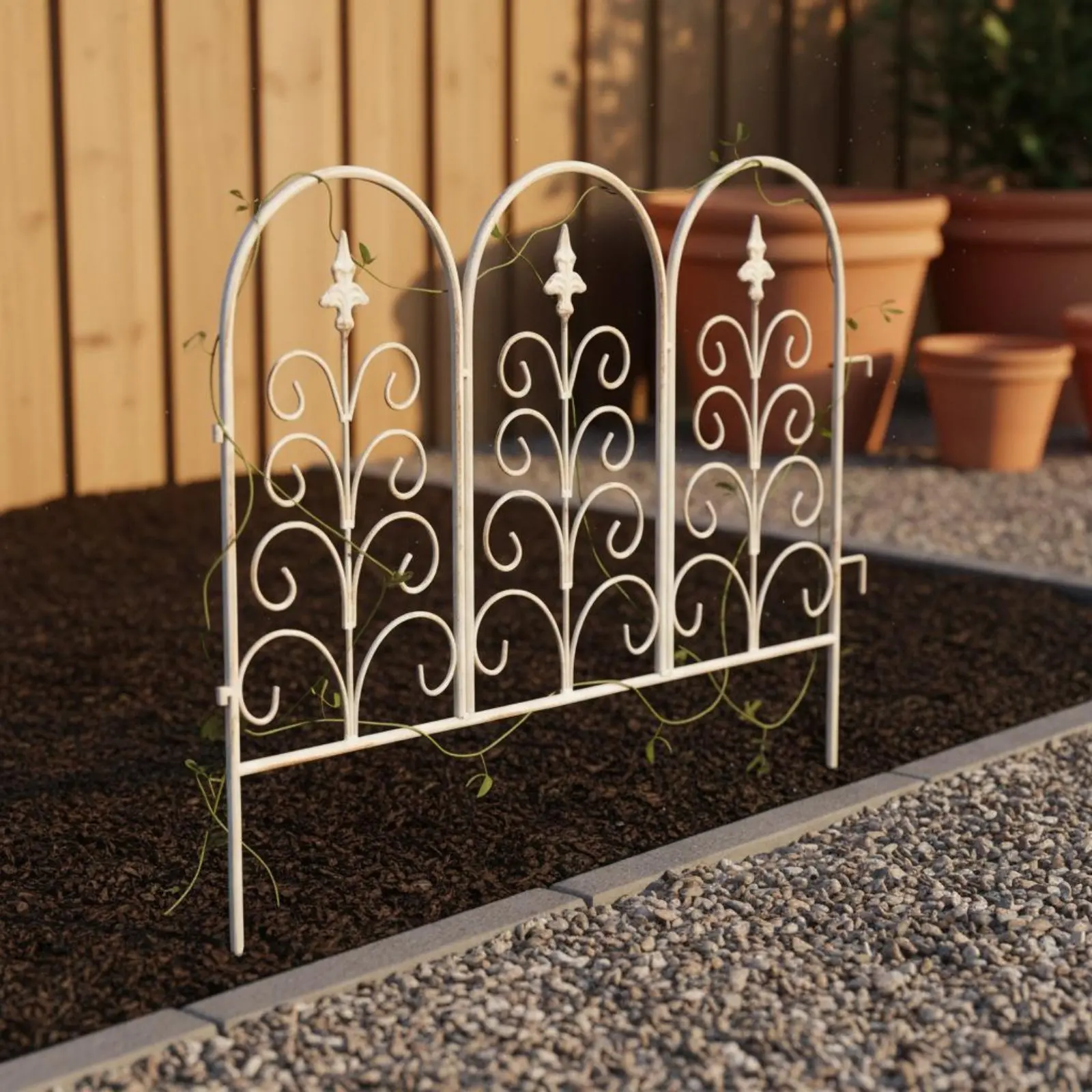 Decorative Metal Fence Panel Easy to Install Wrought Iron Design Garden Border Small Garden Barrier Weather Resistant for Yard
Decorative Metal Fence Panel Easy to Install Wrought Iron Design Garden Border Small Garden Barrier Weather Resistant for Yard
