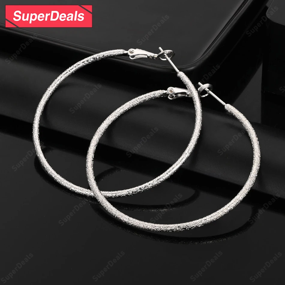 SuperDeals 925 Sterling Silver 50mm Round Hoop Earrings Women Charm Wedding Party Fashion Elegant Earrings Jewelry Gift
SuperDeals 925 Sterling Silver 50mm Round Hoop Earrings Women Charm Wedding Party Fashion Elegant Earrings Jewelry Gift