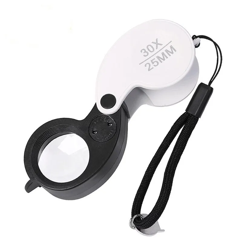 30X Pocket Folding Jewelry magnifier with LED light Handheld Portable Magnifying Glass for Reading
30X Pocket Folding Jewelry magnifier with LED light Handheld Portable Magnifying Glass for Reading