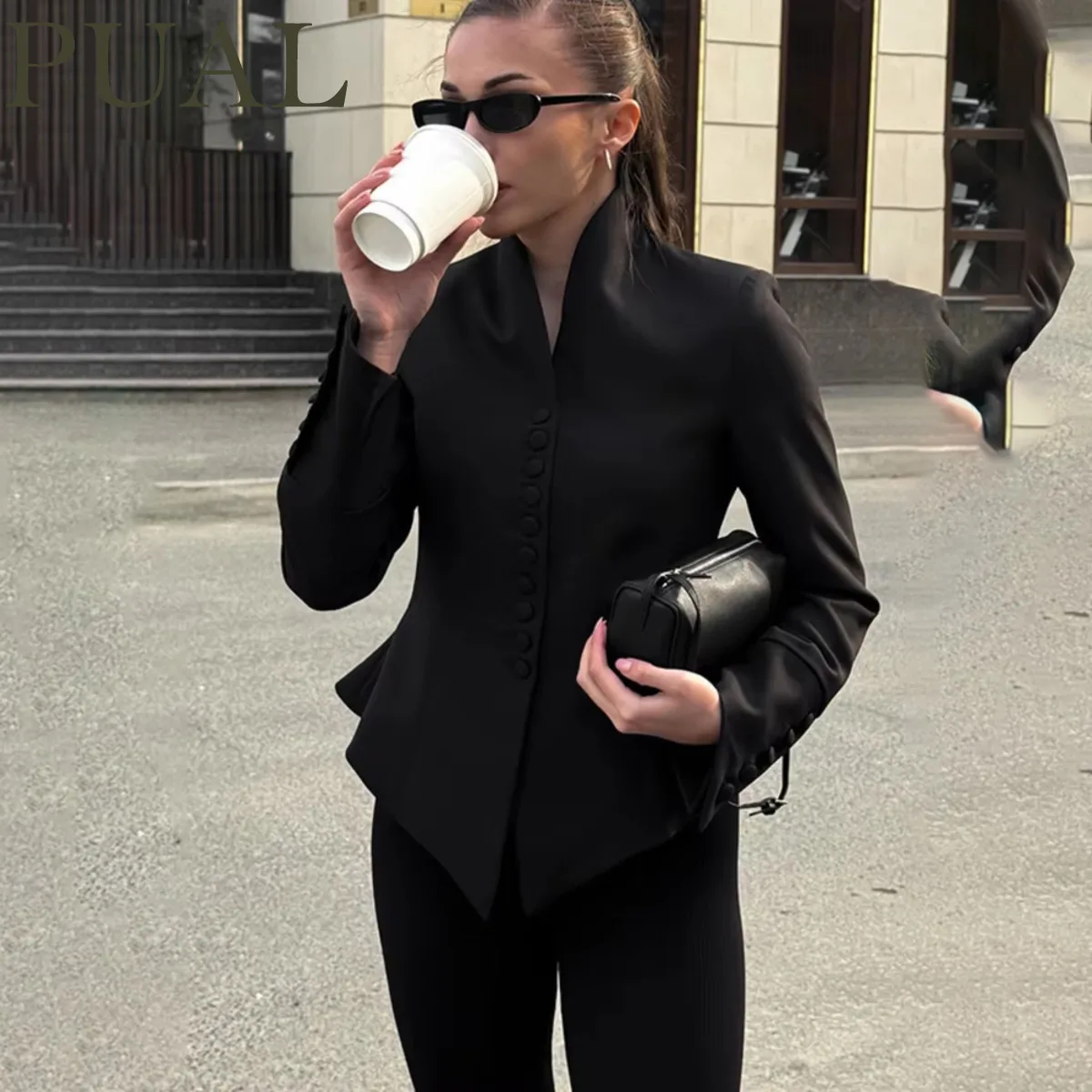 PUAL Women's Spring Summer Mandarin Collar Fitted Asymmetrical Blazer Chic Casual Streetwear 2026 Trendy Feminine Fashion Coat
PUAL Women's Spring Summer Mandarin Collar Fitted Asymmetrical Blazer Chic Casual Streetwear 2026 Trendy Feminine Fashion Coat