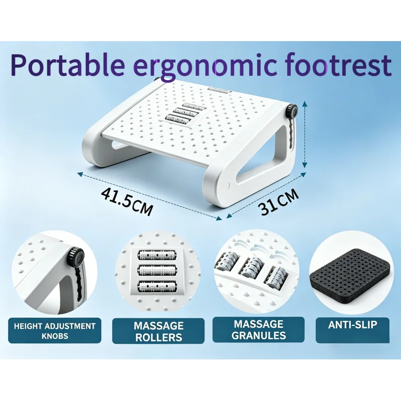 Portable Under Desk Foot Rest with Adjustable Height, Ergonomic Foot Stool for Office Work, Home Study and Relaxation
Portable Under Desk Foot Rest with Adjustable Height, Ergonomic Foot Stool for Office Work, Home Study and Relaxation