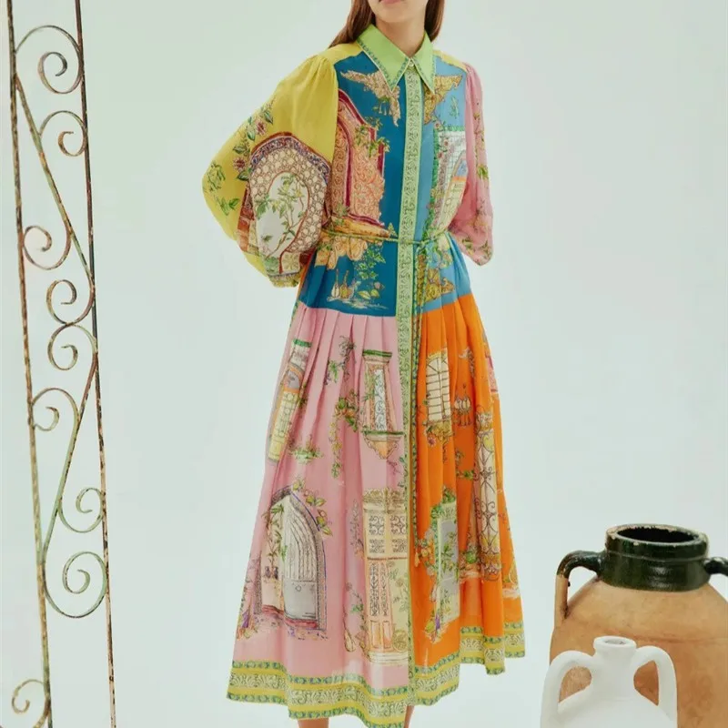 Printed Balloon Sve Dr with Waist Tie Neutral Sle Long Sve Polyester Fibre Lantern Sve Dr for Ladies
Printed Balloon Sve Dr with Waist Tie Neutral Sle Long Sve Polyester Fibre Lantern Sve Dr for Ladies